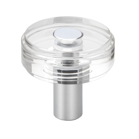Gliderite Hardware 1-1/2 in. Clear Acrylic Knob Polished Chrome 5828-PC-1